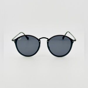 Ray-Ban Blaze Round Sunglasses RB3574N Matte Black Frame Dark Gray Lenses UNISEX